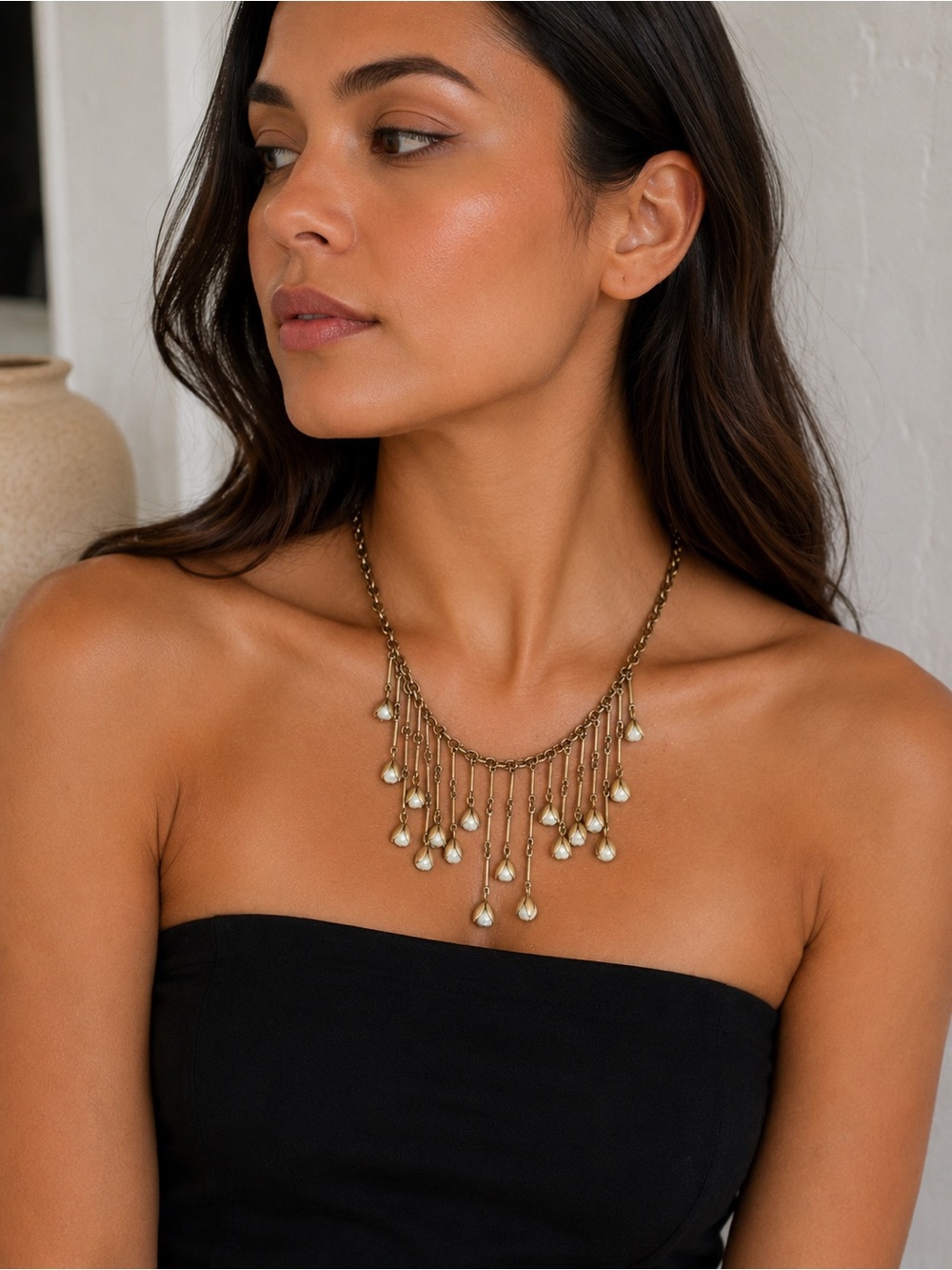Plunder One Of a Kind Silver-Tone Drop Fringe Necklace